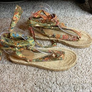 Espadrille wrap sandals size 6B
